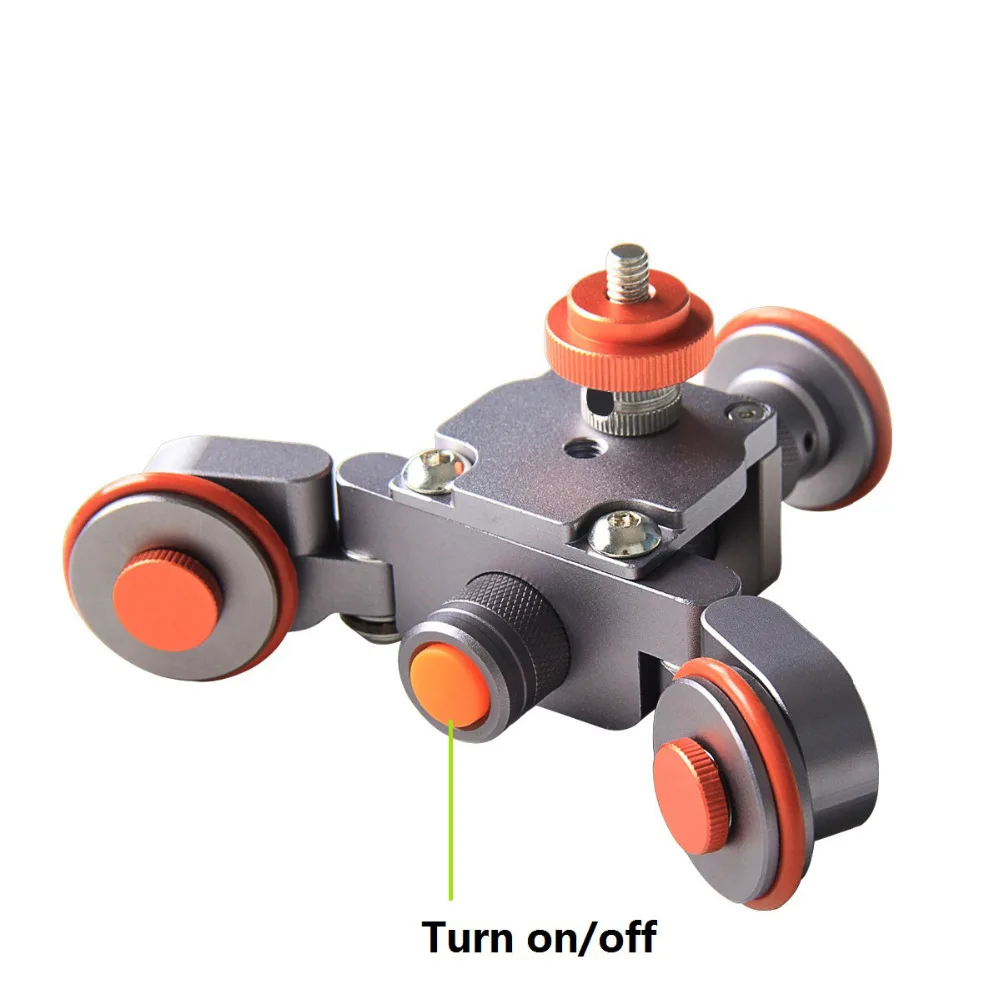 Mini 3 Wheel Rolling Slider Flexible Motorized Auto Camera Dolly Car 360 degree panoramic for iPhone DSLR Camera Camcorder