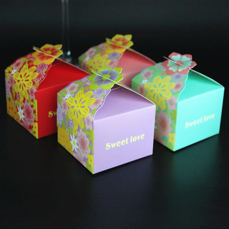 Free shipping Flower Candy BOX Gift Boxes birthday party kids Wedding