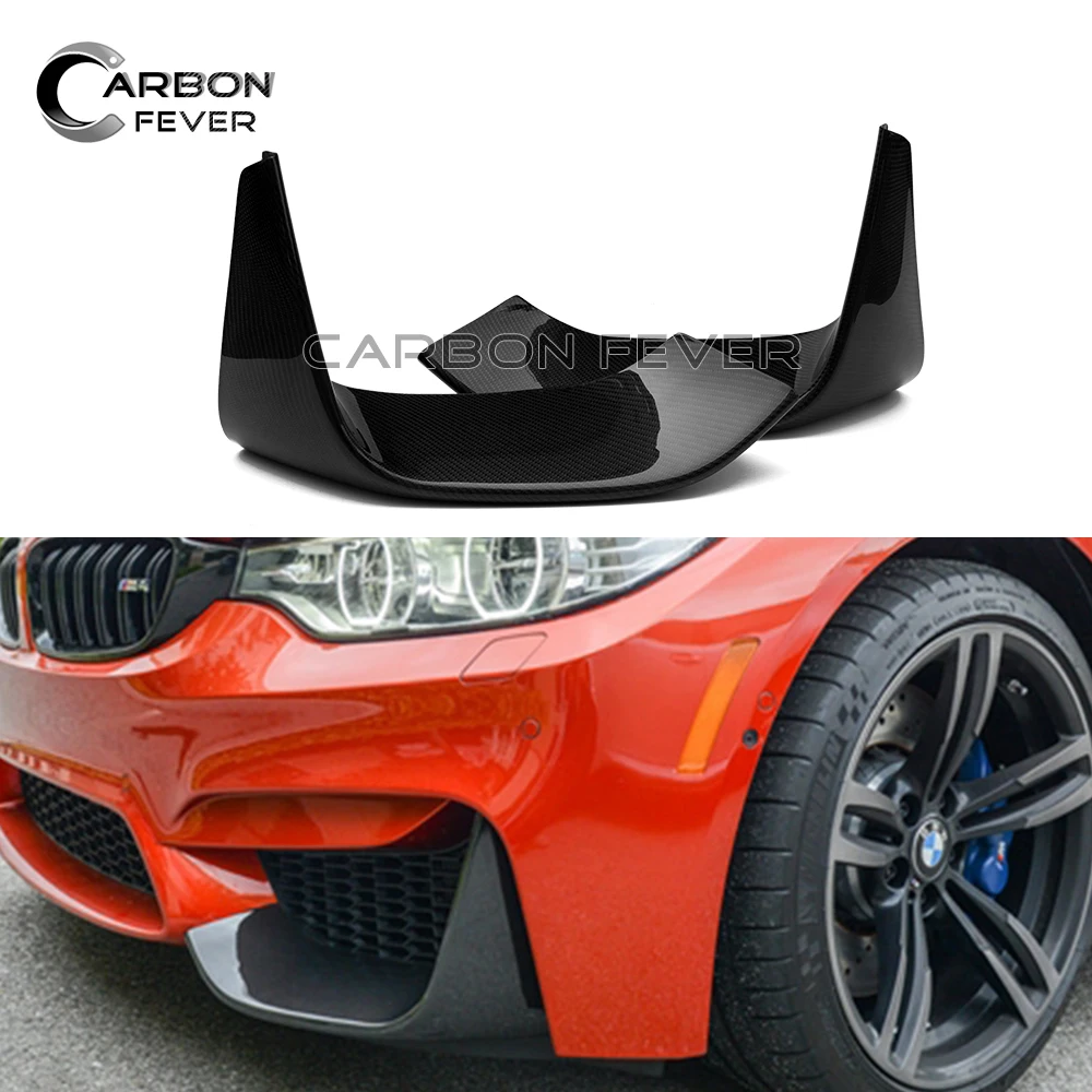 

For BMW M3 M4 F80 F82 F83 Carbon Fiber Front Bumper Corner Spoiler Splitter 2014 +