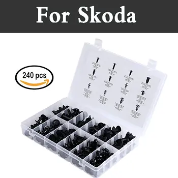 

240pcs Car Clip Pliers Fastener Remover Pliers Set Black Rivets For Skoda Citigo Fabia Rs Octavia Octavia Rapid Superb Yeti