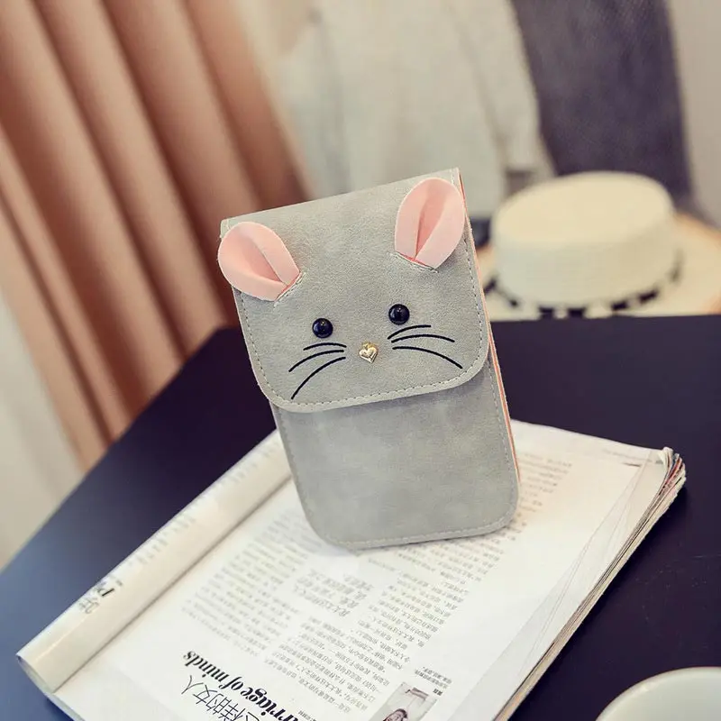 

2018 New Cute Voles Wallet Phone Bags Female Vertical Small Fresh Coin Purse Shoulder Slung Wallet Purse Key Bag Females DJB-32