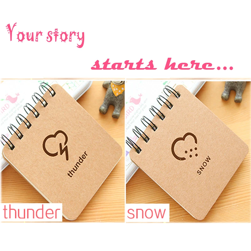 New arrival 100x85 mm lovely Weather Snow loose leaf spiral notebooks