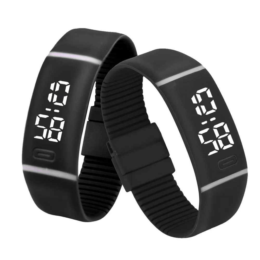 Mens Womens Rubber LED Watch Date Sports Bracelet Digital Wrist Watch