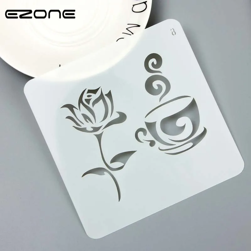 

EZONE 1PC Hollow Multi-Function Ruler Various Flower Graffiti Templates PP Drawing Ruler Promotion Gift Stationery 24 Patterns