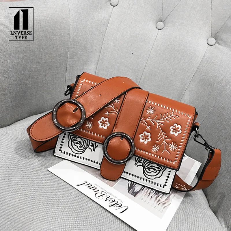 حقيبة كتف نسائية العرقية نمط الكتف Crossbody حقيبة المرأة حقائب يد جلدية للنساء 2018 الأزياء حقيبة كتف السيدات حقيبة