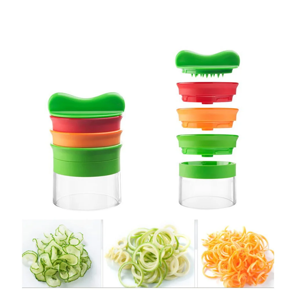 

Vegetable Cutter Spiral Slicer Manual Cucumber Spiral Cutters Grater with 3 Blades for Vegetable Slicing Kitchen Accessory