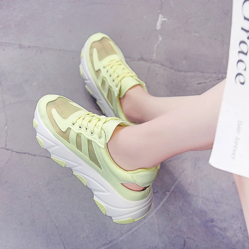 

YRRFUOT Women Casual Shoes Flyknit Air Mesh Rubber Woman Fashion Sneaker Leisure Shoes Zapatos Mujer Women Fashion Shoes Light