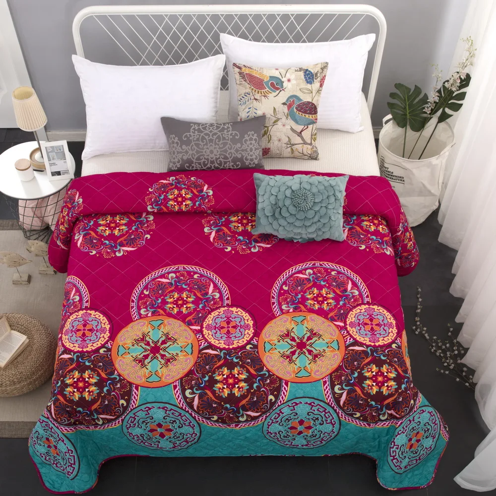 

Luxury Bohemia Style Quilt Summer breathe freely blanket duvet 230*230cm Quilted bedspread Jacquard bed cover 1pcs bedding