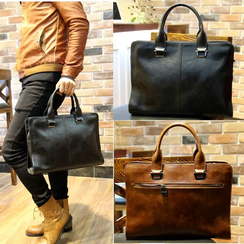 Сумка из натуральной кожи, мужская деловая сумка, водонепроницаемая брендовая сумка, сумка на плечо, 13 дюймов, косая сумка для ноутбука