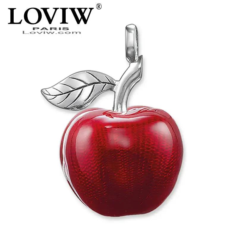 

Pendants Locket Red Apple Fit Necklaces Trendy new Fashion Jewelry Christmas Gift For Women Brand Sterling silver Pendant Bijoux