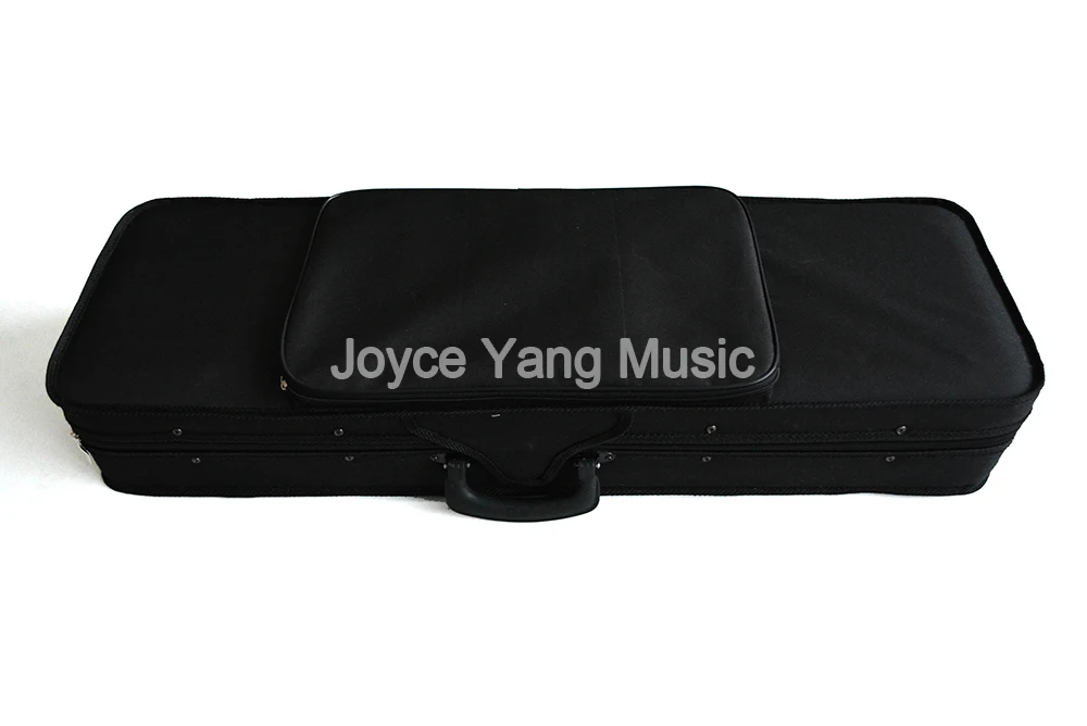 Black Rectangle Oxford Fabric Violin Case With Cushion Lining For 1/8 1