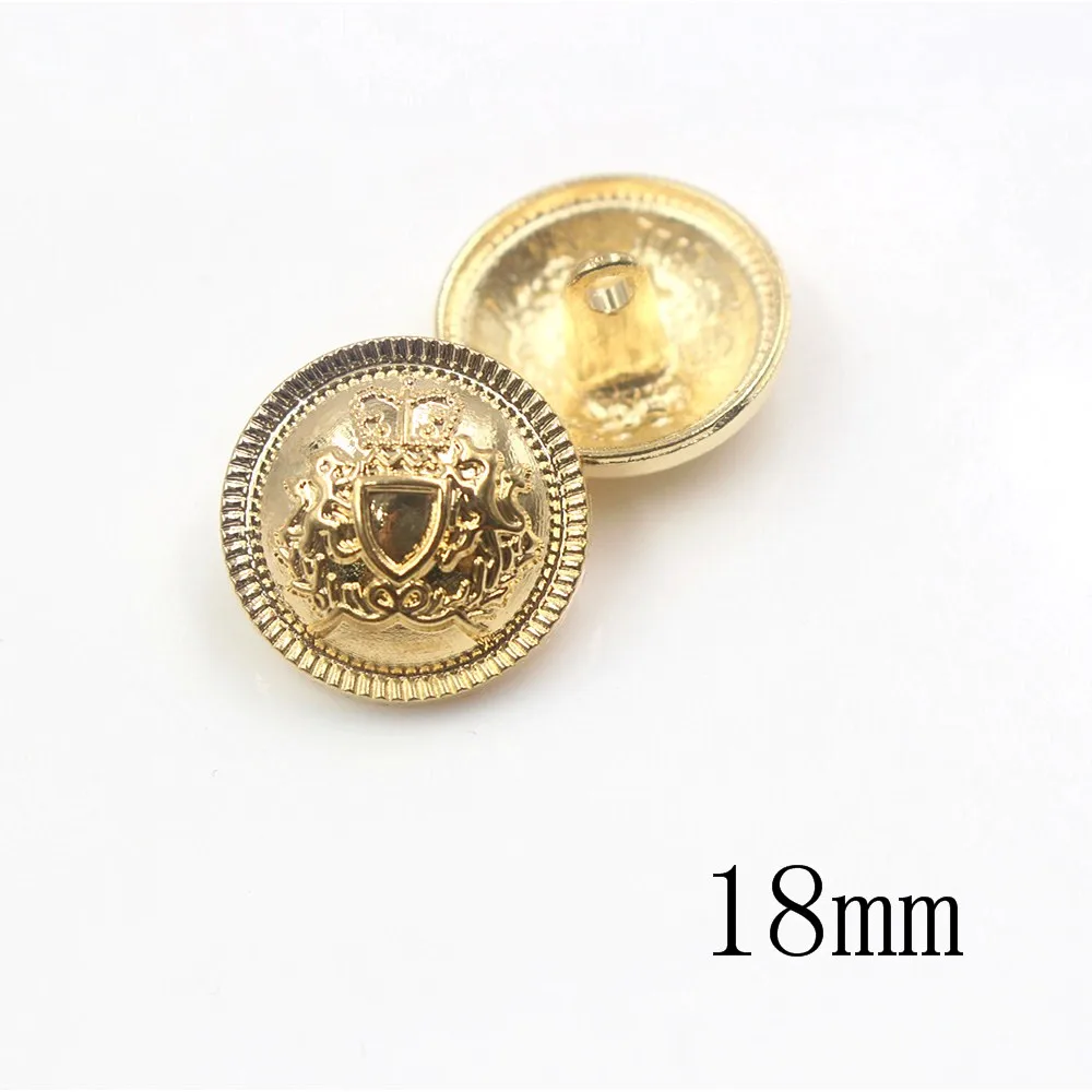 18mm 22mm  25mm 10pcs/lot Shield metal button gold sweater coat decoration shirt buttons accessories DIY JS-0198