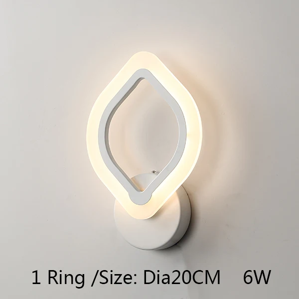 Creative Simple led chandeliers ceiling Modern Chandelier for living room lights Bedroom light fixtures led chandelier lighting - Цвет абажура: 1 Ring  Wall lamp