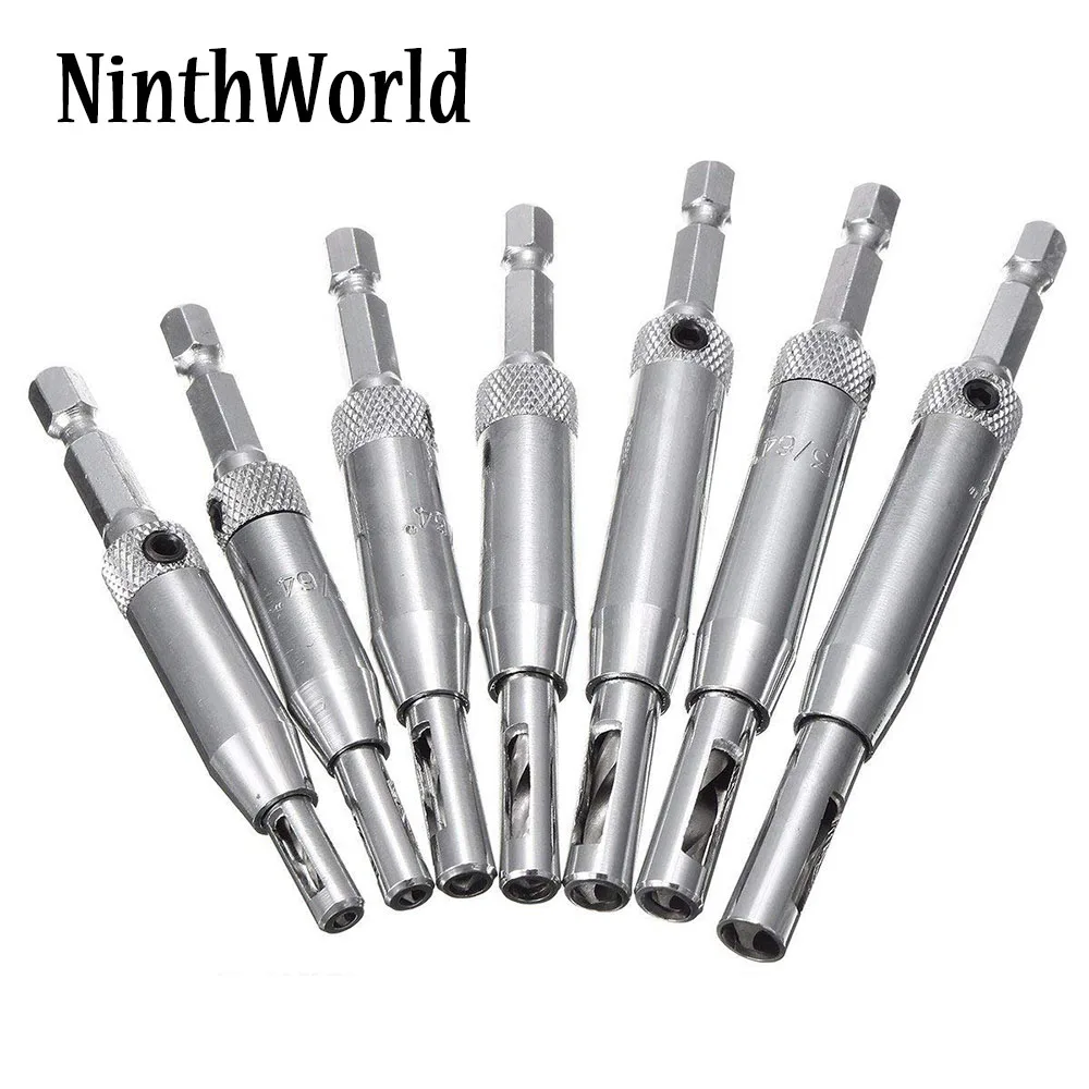  1Set Center Drill Bit Doors Self Centering Hinge Tapper Core Drill Bit Set Hole Puncher Woodworking