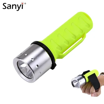 

Sanyi XML T6 LED Waterproof Scuba Diver Diving Flashlight Underwater Dive Torch Light Lamp with Wrist Strap for 18650/3xAAA