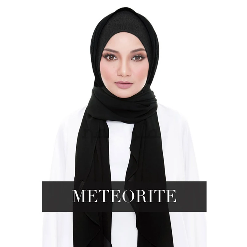 Chifffon Vestidos Рамадан кафтан абайя, арабское мусульманское Макси платье кафтан Elbise Hijab Eid платья Robe Femme Musulmane - Цвет: Black hijab