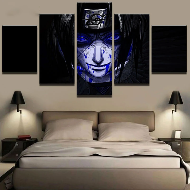 

Naruto Uchiha Sasuke Anime 5 Piece Home Decor Canvas Modern HD Print Wall Art For Living Room Painting Wall Art Painting Canvas