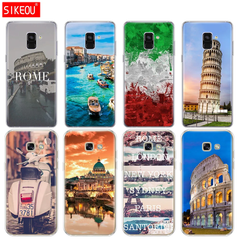 

Silicone phone case cover for Samsung Galaxy A8 2018 A3 A310 A5 A510 A7 2016 2017 italy rome pisa tower