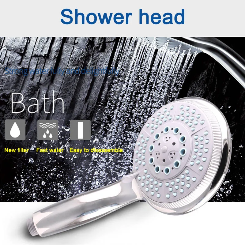 

New Hot 5 Setting Mode Large Water Saving Multi-Function Bathroom Handheld Shower Head