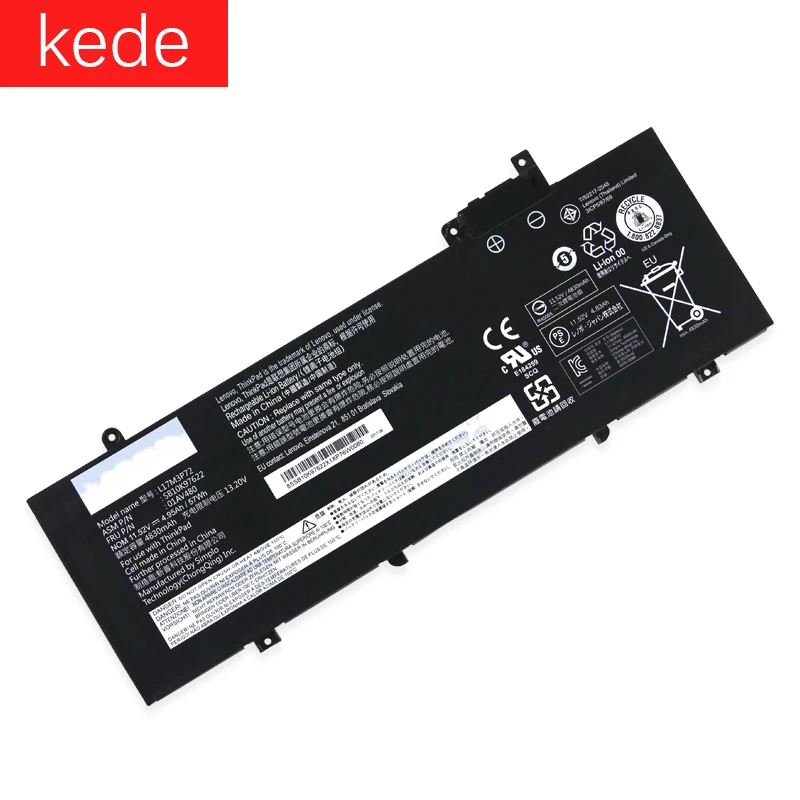 Аккумулятор kede для ноутбука lenovo ThinkPad T480s 01AV480 SB10K97622 L17M3P72 11,52 V 57Wh
