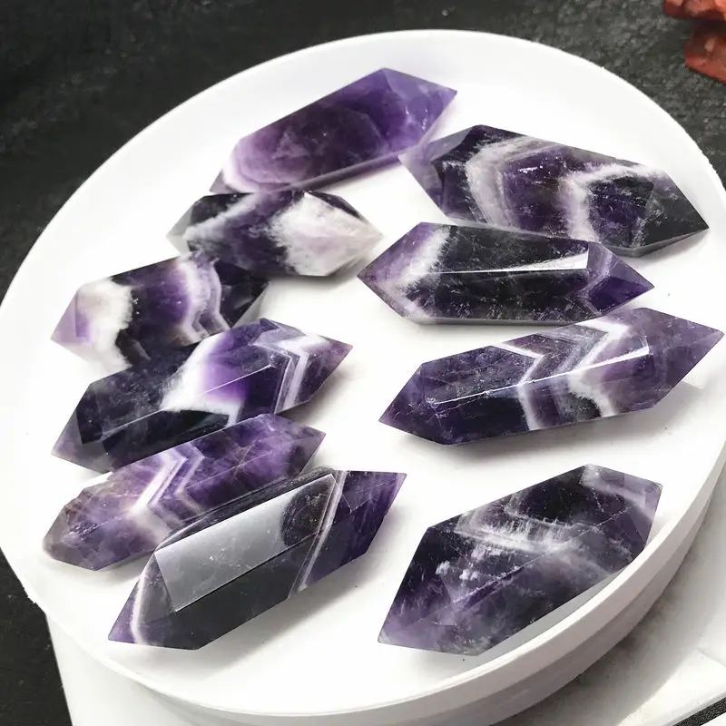 

10pcs Natural Dream Amethyst QUARTZ Crystal Double Point Specime