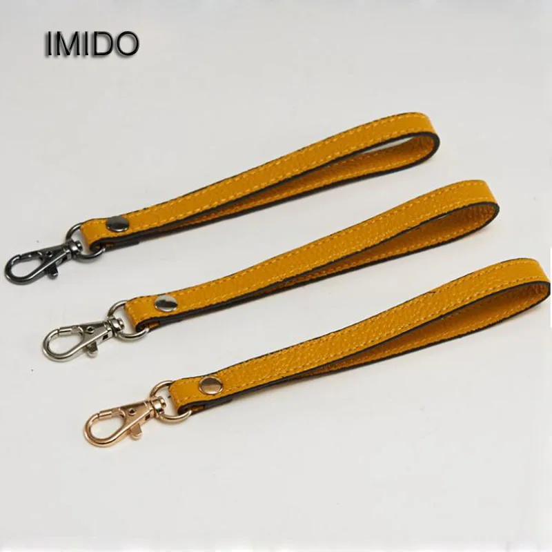 

IMIDO 18cm Clutch Wrist Belt Genuine Leather Strap for bags women Cowhide Replacement Straps Bag Accessory Handbags Brown STP040