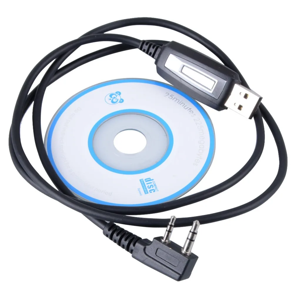 USB Programming Cable + CD FHRG For Baofeng UV-3R+ UV-5R 5RA Kenwood TK-240 250