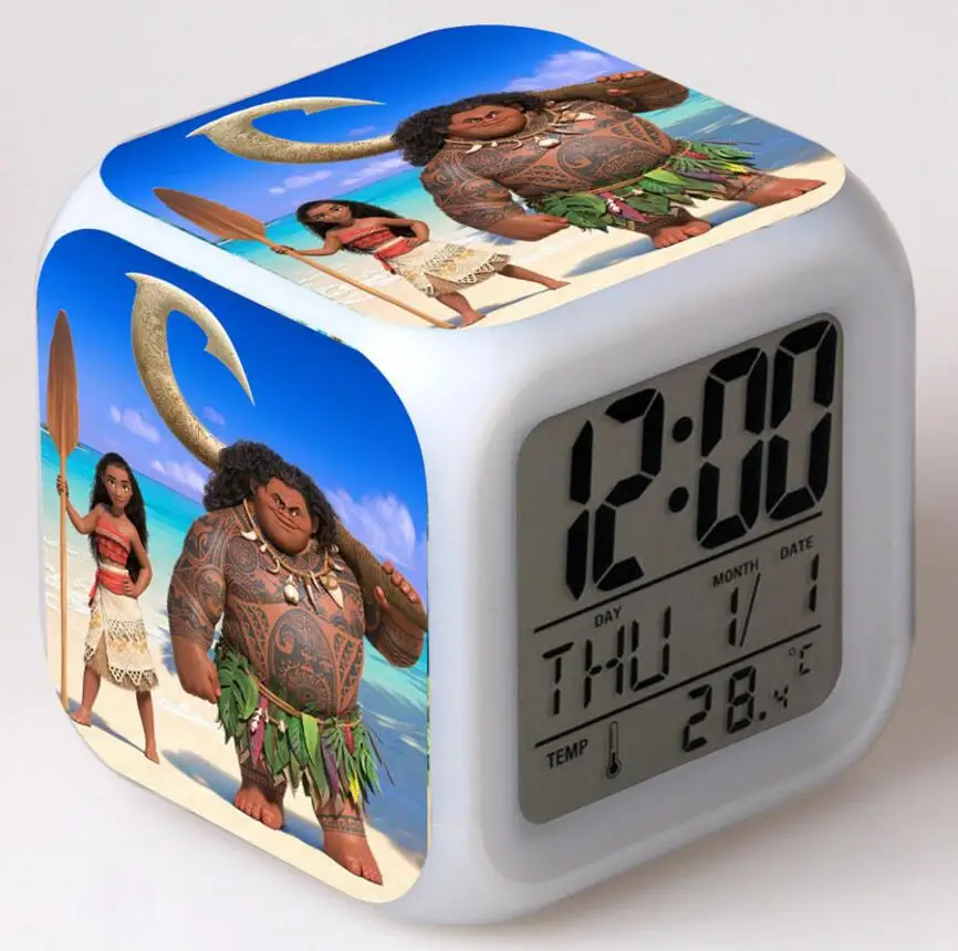 

New Kids Personalized Gifts Moana Adventure Mo Ahna Mona Princess Doll Gift Anime Toy Figures Led alarmclock Toys for Children