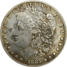 S 1885 estados unidos morgan 1 um dólar cupronickel banhado a prata colecionáveis copiar moeda