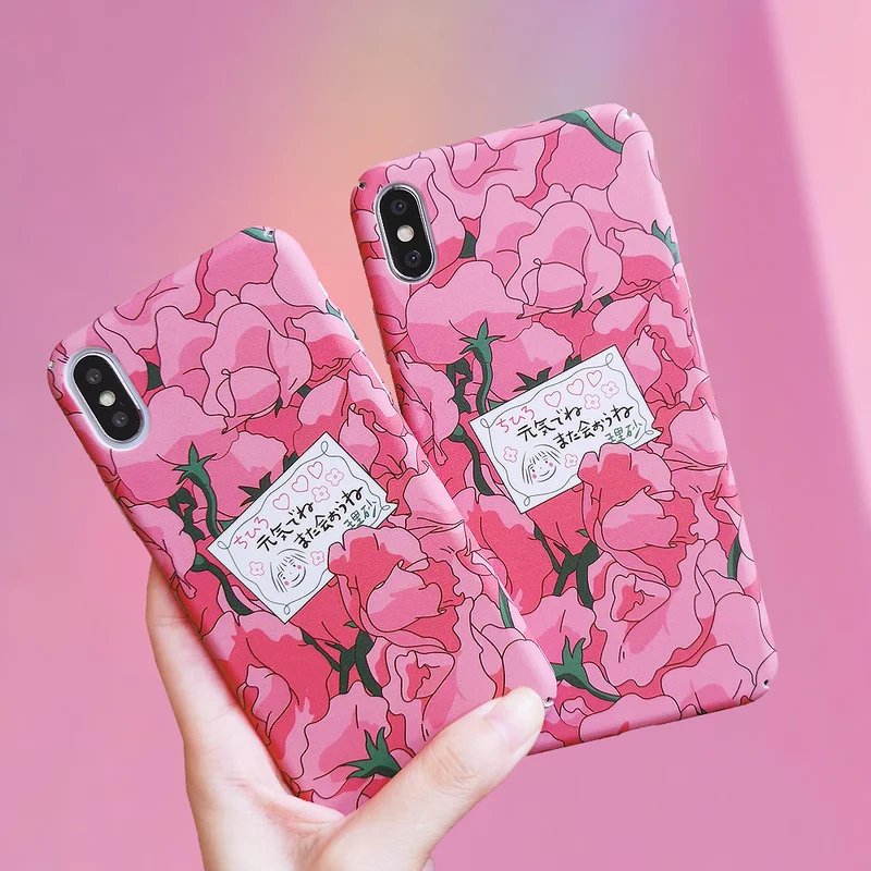 

Rose Petals Pattern Couple Phone Case For iPhone X XS XR XSMAX 6 6S 7 8 Plus TPU Silicone Hard Case Protect Back Cover Case New