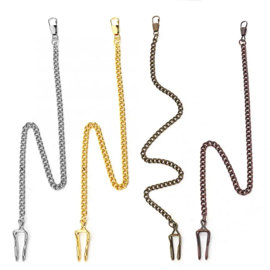 

Retro Vintage Gold Silver Bronze Pocket Watch Chain Metal Pendant Holder Gold Silver Red Bronze Green Bronze Color Watch Chain