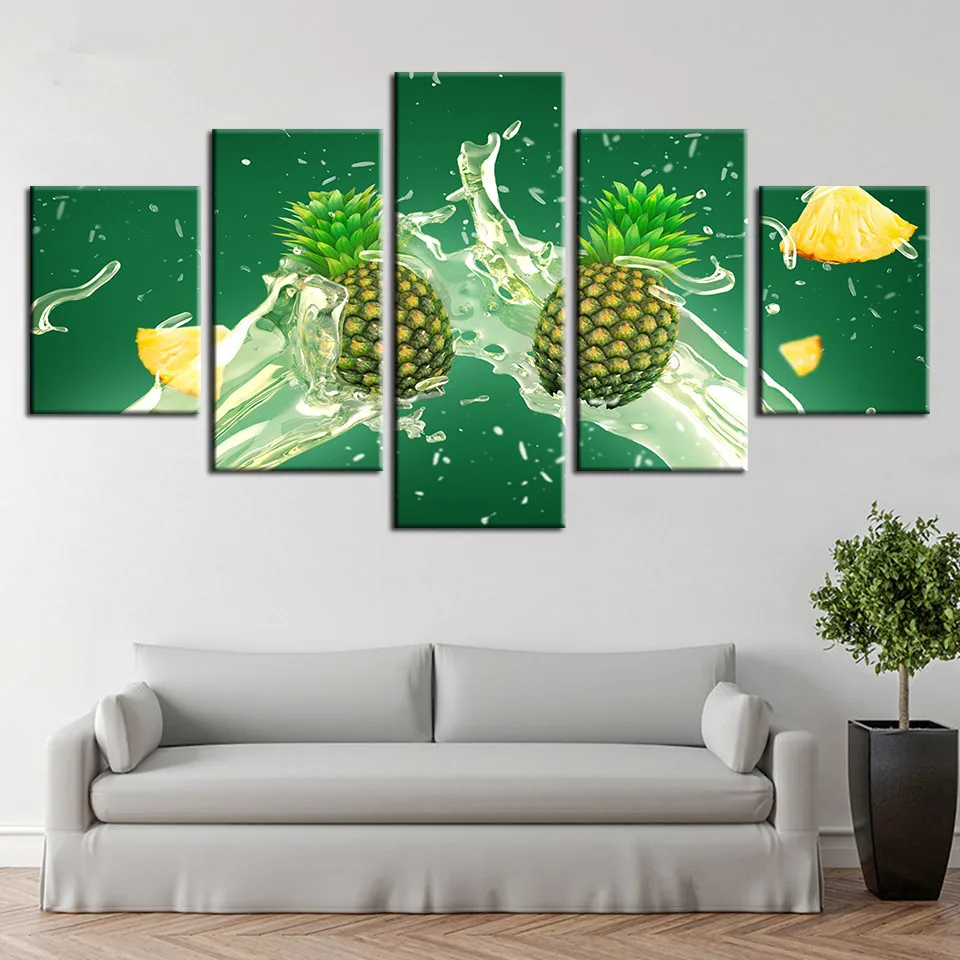 HD-Printed-Abstract-Canvas-Painting-5-Pieces-Pineapple-Fruit-Pictures-Posters-Modern-Cuadros-Decoration-Wall-Art