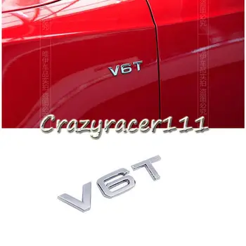 

Car Chrome Side Sticker V6T Emblem Logo Decals For Audi A3 A4 A5 A6 A7 TT