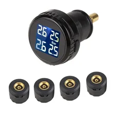 AUTO Wireless Tire Pressure Monitoring System LED Display 4 External Sensors Tpms Car Accessories DIY Tire Gauge