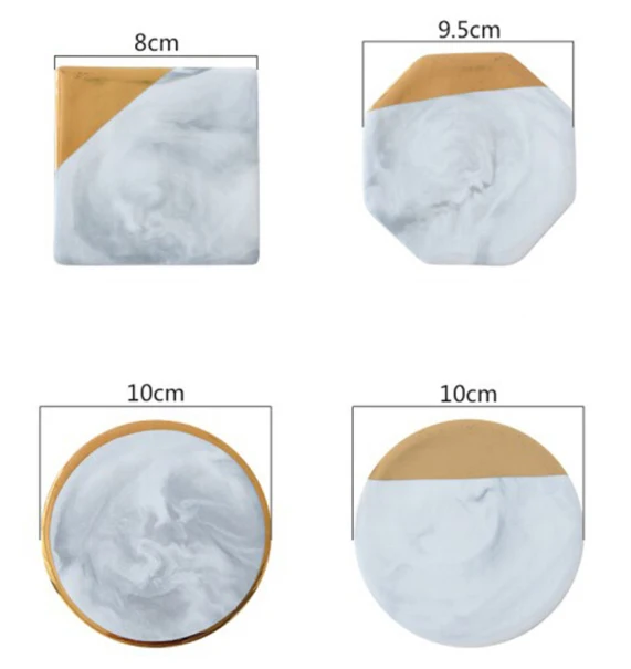 Homies Золотые Мраморные Подставки керамические накладки подставка для чайной чашки круглый стол салфетка подставка кофе розовый серый чай чашки коврики 1 шт