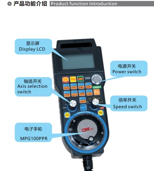 

LHB04B-6 LHB04B-4 Mach3 Control handle wheel USB Handwheel support 4axis 6axis with the wired