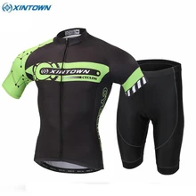 XINTOWN для верховой езды Мужская Ropa Ciclismo кофта для велоспорта летний велосипедный набор с коротким рукавом Джерси и нагрудник шорты наборы