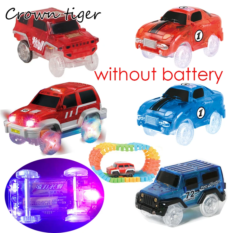 Electronic LED Car for track toy Flashing Light glow Race Track Car led Racing Car Play with