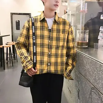

Men's Plaid Shirt 2019 Spring and Autumn Casual Long Sleeve Shirt Soft and Comfortable Slim Style Brand Men's Clothing