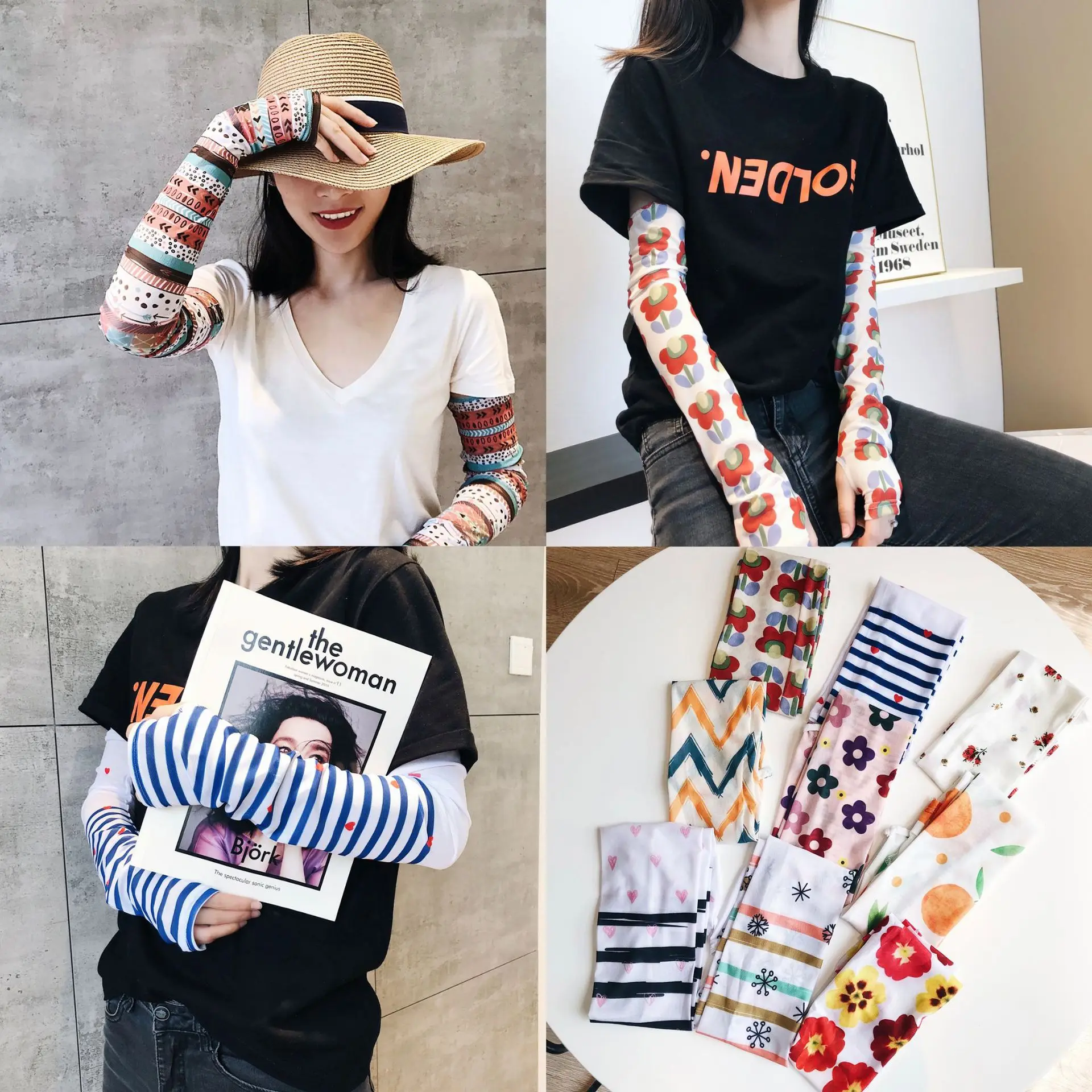 

KingDeng Fashion Sleeve For Sun Protection Arm Cover Sunscreen Gauntlet Design Cool Manga Painted Sleeves Arm Slimmer