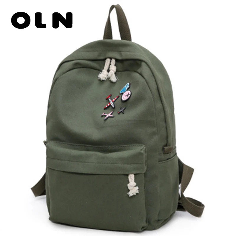 Badge Women backpack Ribbons School Bags For Teenagers Girls Fashion