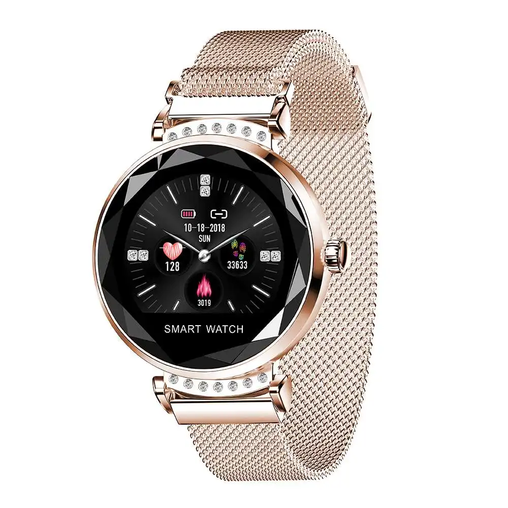 

H2 Women Smart Bracelet Watch 3D Dial Case UI Display IP67 Heart Rate Blood Pressure Monitor Stainless Strap Smartwatch