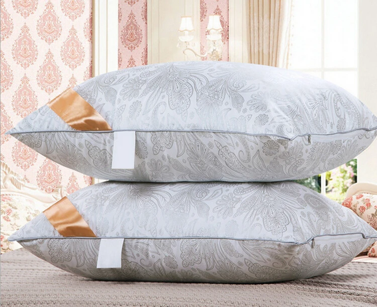 Goose Down Pillow/Neck Pillow with Goose Pillow Filling and Silk