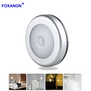 

Foxanon Universal LED Under Cabinet Light Cupboard PIR Motion Sensor Lamp Closet Wardrobe Sensor Light Home Kitchen Night Lights