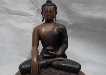 

100% purple Copper Bronze Tibetan exquisite craftwork Amitabha Sakyamuni Buddha