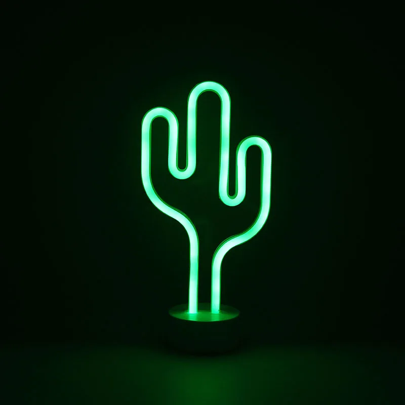 Кактус дерево звезда Луна украшения с неоновым светом LED Настольная лампа для
