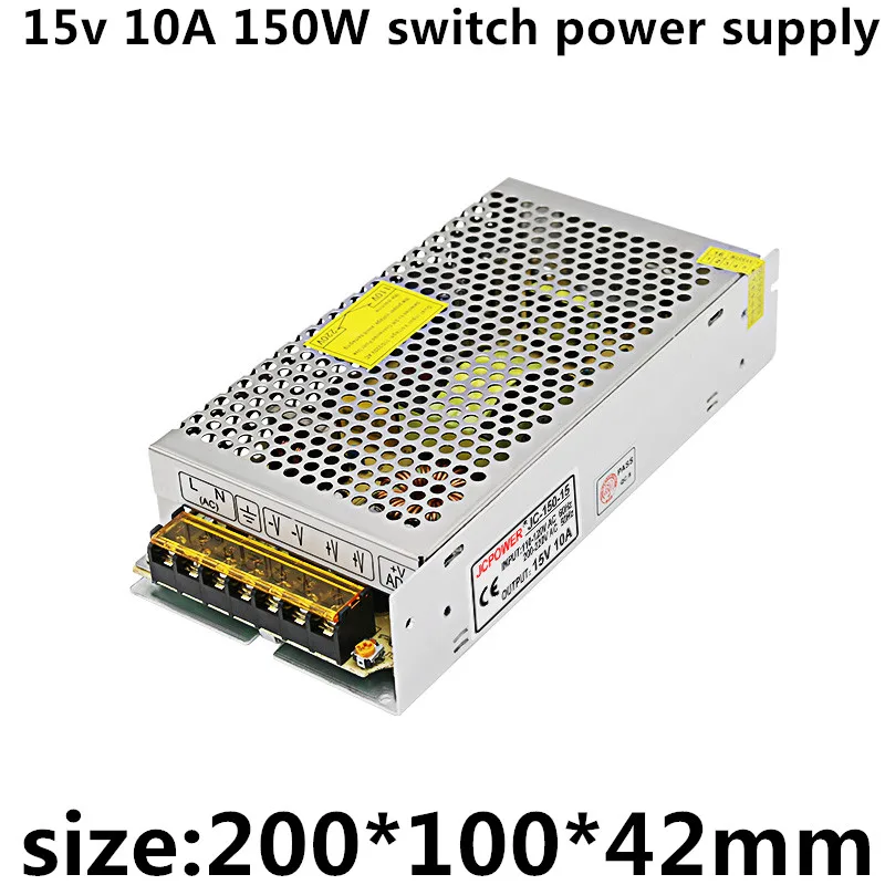 

AC110v-220v DC 15v 10A 150W 15v led strip Display screen apparatus enough power high quality switch power supply