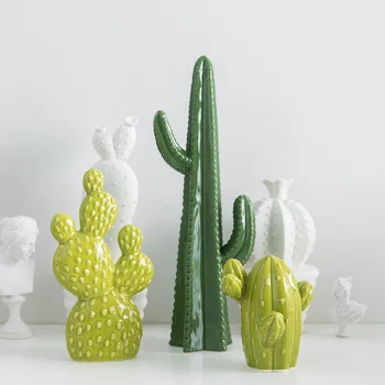 

Cactus Statue Simulation Plant Modern Art Ceramic Art&Craft Living Room Decor L2955