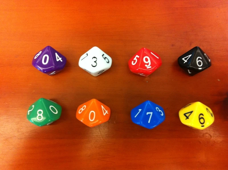 free shipping 6pcs 10 sided dice 16mm for board gamecard