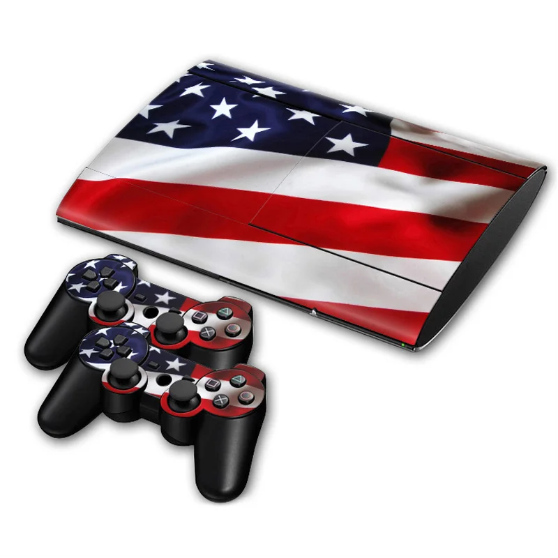 

New Version Design Decal Cover Vinyl Skin Sticker Protector For PS3 Super slim 4000 Original